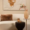 PTMD Bijzettafel Ebe Hoog Beige Marmer Ø30 cm