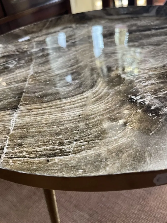 PTMD Bijzettafel Jiven Goud / Marmer print