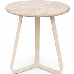 PTMD Bijzettafel Kae Beige marmer rond