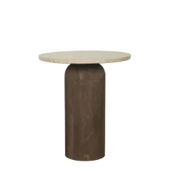PTMD Bijzettafel Liora Bruin met mangohouten blad