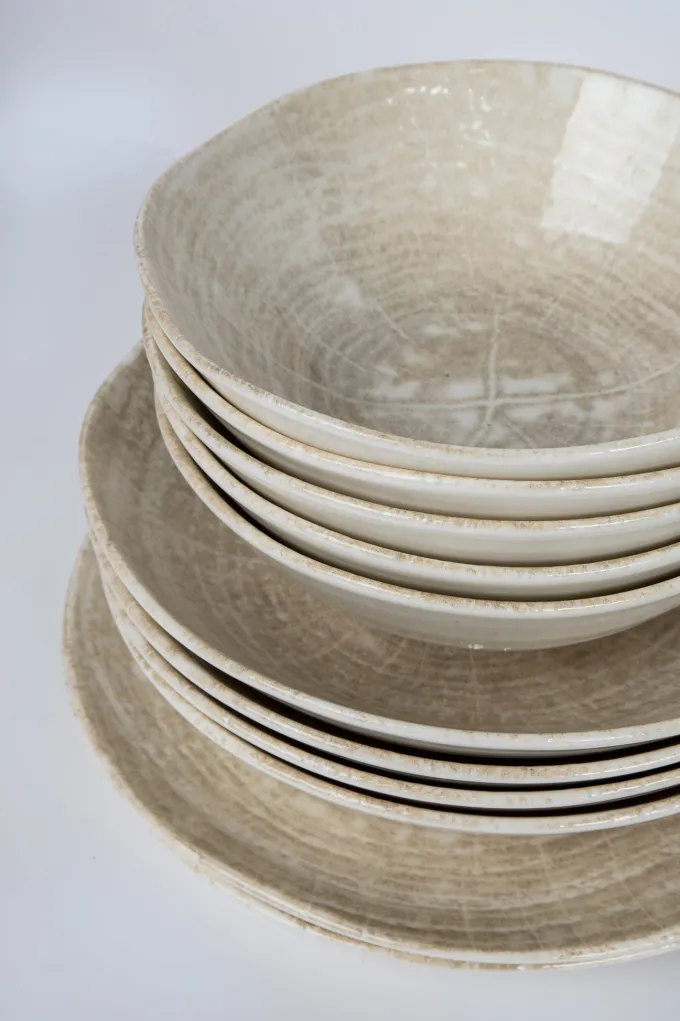 PTMD Dinerbord Kaylaa Creme porselein rond L - 28 cm