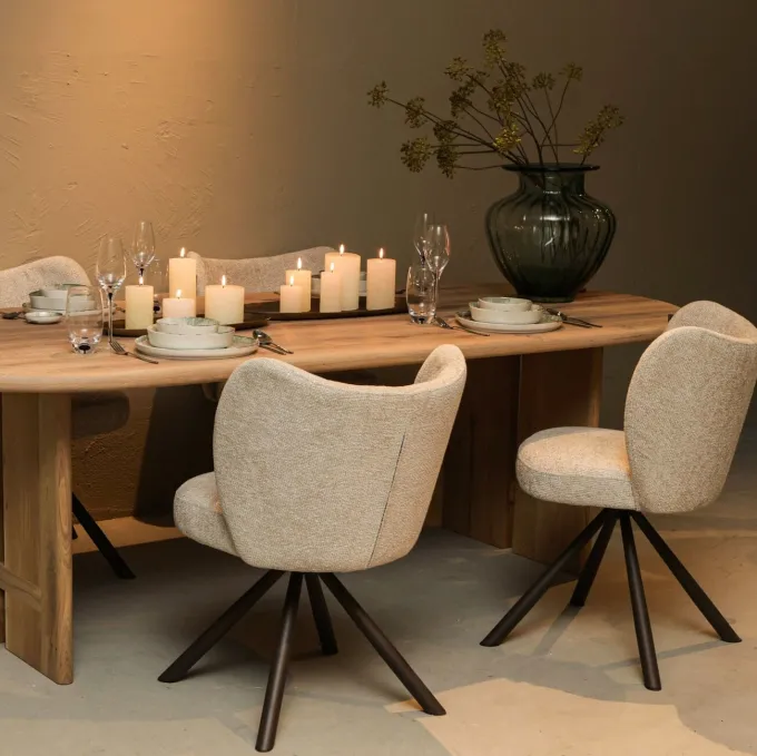 PTMD Eettafelstoel Pebble beige
