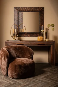 PTMD Fauteuil Aphrodite fur donkerbruin