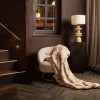 PTMD Fauteuil Carice Beige met gouden onderstel