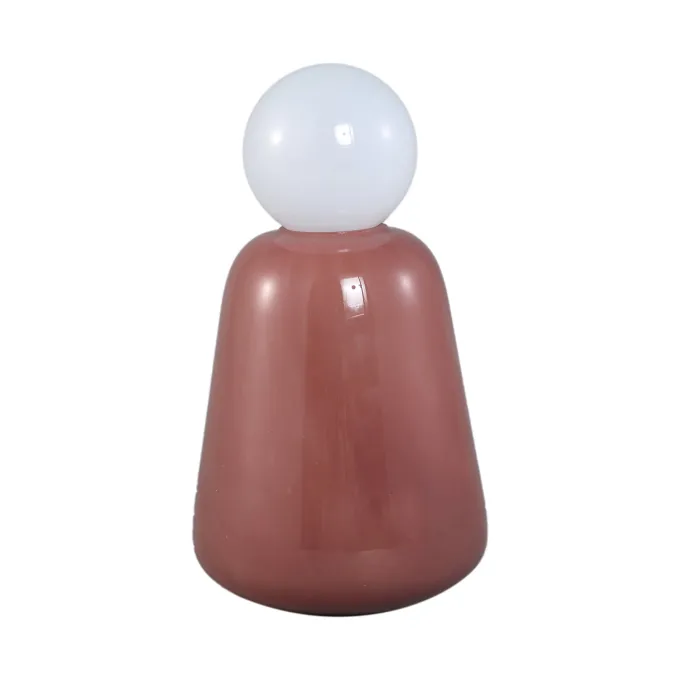 PTMD Garine Taupe melkglas LED lamp oplaadbaar laag
