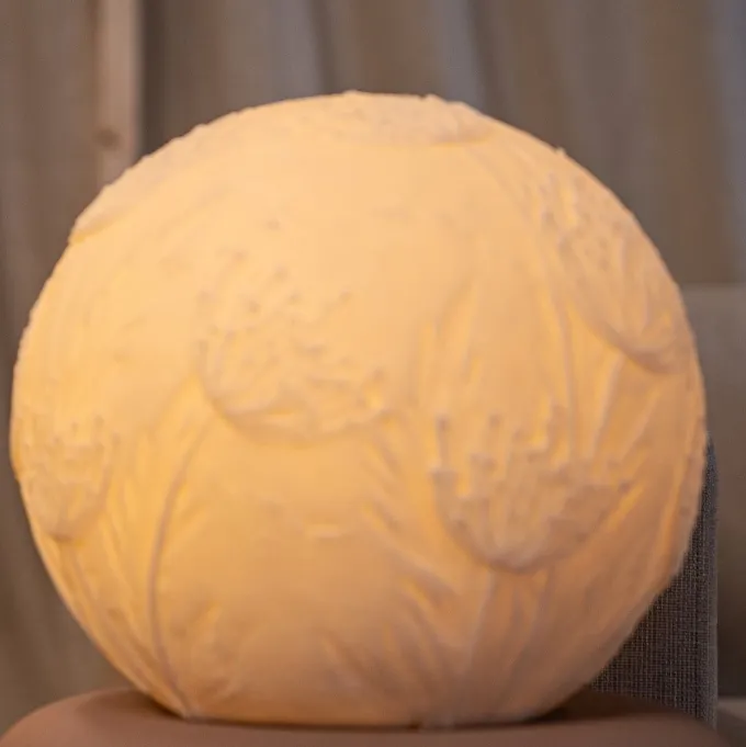 PTMD Hennah witte bloem LED-lampje oplaadbaar rond