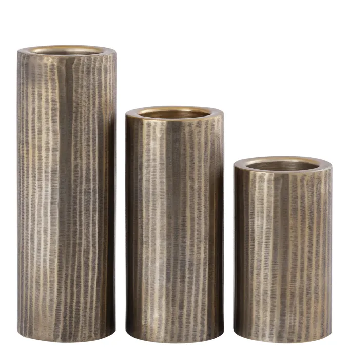 PTMD Kandelaar Jowad Antique Gold alu sheet rib S