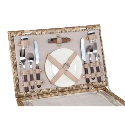 PTMD Kinzey Naturel wilgen picknickmand voor 2 personen