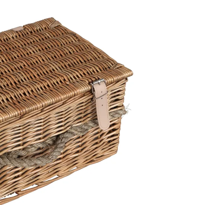 PTMD Kinzey Naturel wilgen picknickmand voor 2 personen