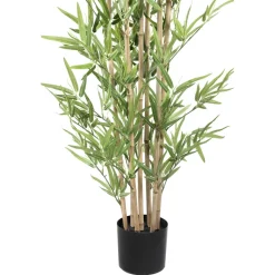 PTMD Kunstplant Leaves Plant green bamboo natural in pot - 240 cm hoog