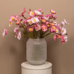 PTMD Kunsttak bosje Roze klaproosbundel met knoppen