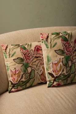 PTMD Kussen Ayumi Roze rechthoek katoen abstract