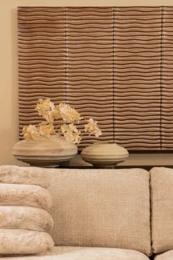 PTMD Kussen Divvo Beige brede rib vierkant
