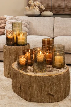 PTMD Kussen Divvo Beige brede rib vierkant