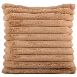 PTMD Kussen Hadi Beige Geribbeld vierkant groot
