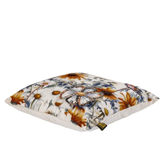 PTMD Kussen Helenor Naturel vierkant met bloemen