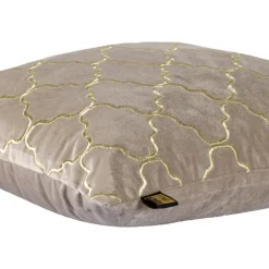 PTMD Kussen Lizze Beige velvet embroidery patroon 45 x 45