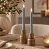 PTMD LED Dinerkaars rustiek groen blauw beweegbare vlam 2 stuks