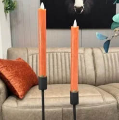 PTMD LED Dinerkaars rustiek oranje beweegbare vlam 2 stuks