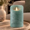 PTMD LED Licht Kaars groen blauw met beweegbare vlam L