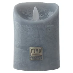 PTMD LED Licht Kaars suede grey met beweegbare vlam