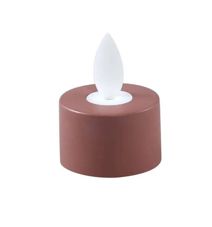 PTMD LED theelicht rustiek bruin met vaste vlam – 6 stuks