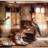 PTMD Melani Glass schilderij verlaten huis