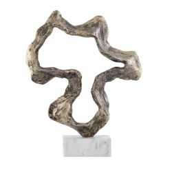 PTMD Ornament Maryan Brass aluminium op marmeren voet S