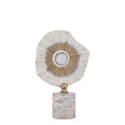 PTMD Ornament Rella Beige gegoten aluminium met marmer S