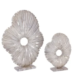 PTMD Ornament Vija Beige gegoten aluminium organisch S