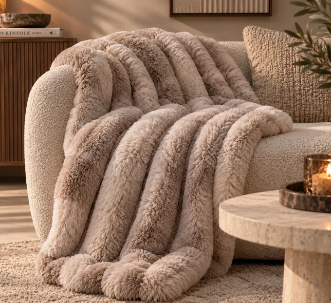 PTMD Plaid Divvo Beige brede rib S