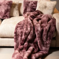 PTMD Plaid Linde Burgundy faux fur in giftbox