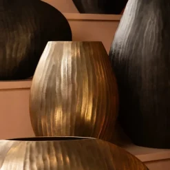 PTMD Pot Jowad Antique Gold alu sheet pot rib hoog ovaal M