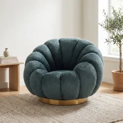 PTMD PTMD Fauteuil Daisy - Draaibare fauteuil in Euphoria Teal