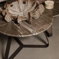 PTMD Salontafel Kae Marmer donkerbruin rond L