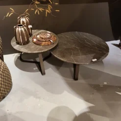PTMD Salontafel Kae Marmer donkerbruin rond L