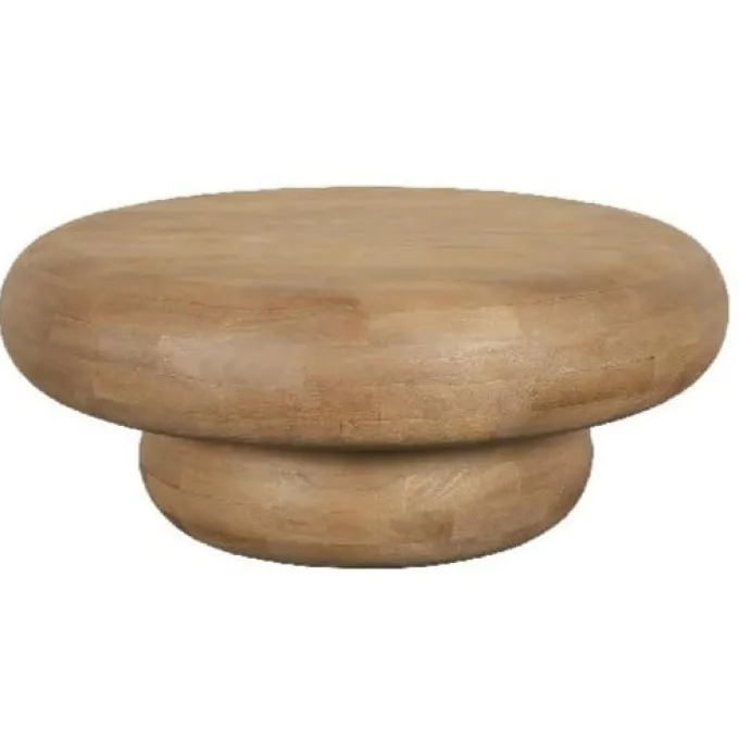 PTMD Salontafel Kedan rond lichtbruin mangohout