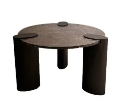 PTMD Salontafel Ora Bruin met marmeren blad hoog