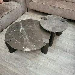 PTMD Salontafel Ora Bruin met marmeren blad hoog