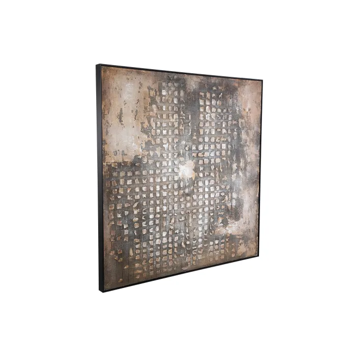 PTMD Schilderij Pathe Brown canvas rough pattern vierkant - 122,50 cm