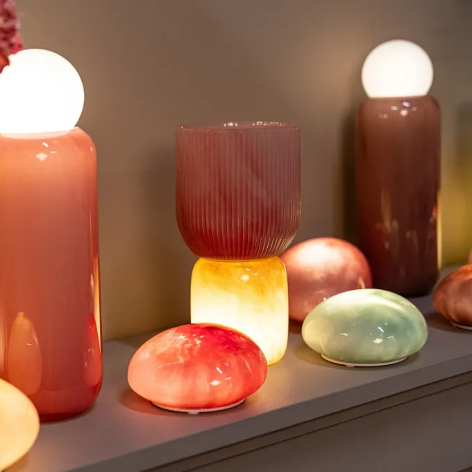 PTMD Shalon Mintgroene steen LED-lamp oplaadbaar M