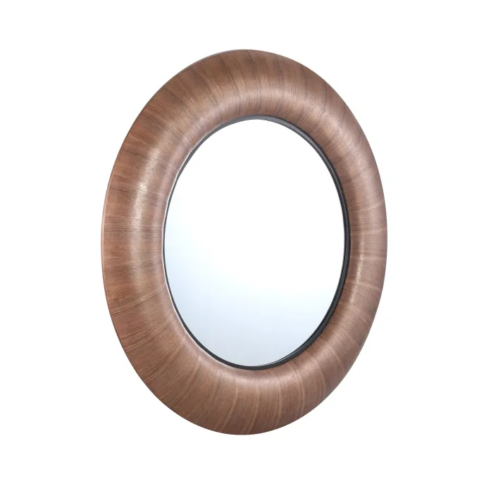 PTMD Spiegel Gezzy Natural wooden curl frame rond