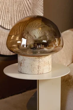 PTMD Tafellamp Jobani Beige marmer met glas L