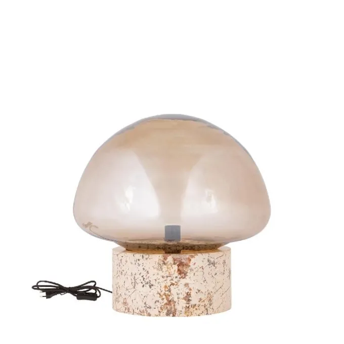 PTMD Tafellamp Jobani Beige marmer met glas L