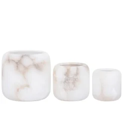 PTMD Theelicht Audin Wit Alabaster rond S