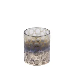 PTMD Theelicht Bridgid Bruin glas met stippen S