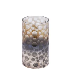 PTMD Theelicht Bridgid Bruin glas met stippen M