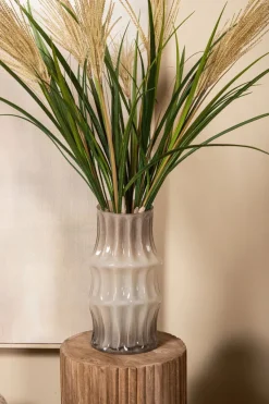 PTMD Vaas Anvi Creme glas hoekig rond M