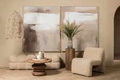 PTMD Vaas Anvi Creme glas hoekig rond M