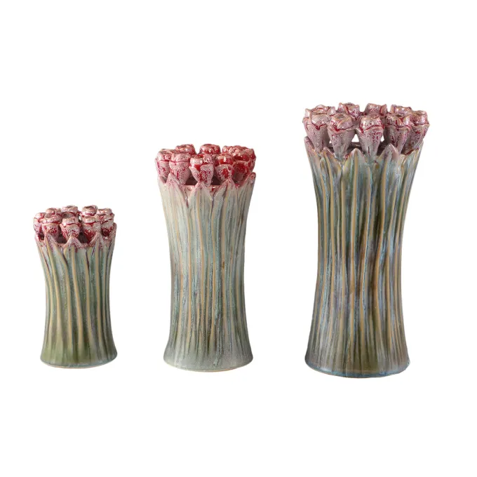 PTMD Vaas Tulips Mint Green ceramic tulip shaped M